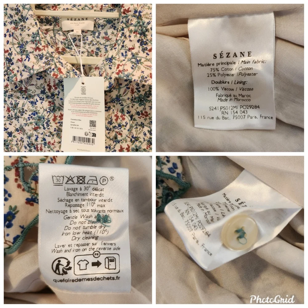 NWT Sezane Elise Jumpsuit Romper Floral Eyelet Belted Sz 38/6 Combisuit Ostuni - Picture 14 of 16